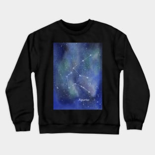 Galaxy with Aquarius Zodiac Crewneck Sweatshirt